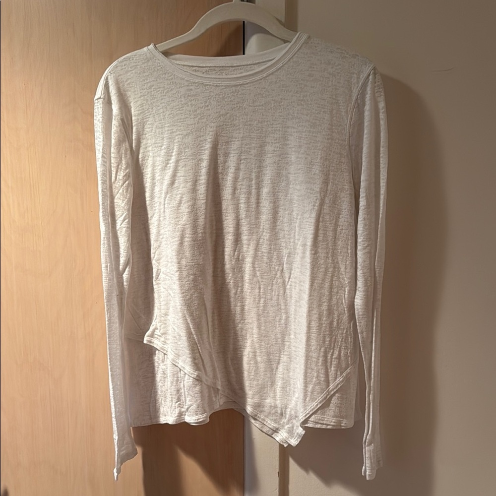 Casual Long Sleeve Cream Top